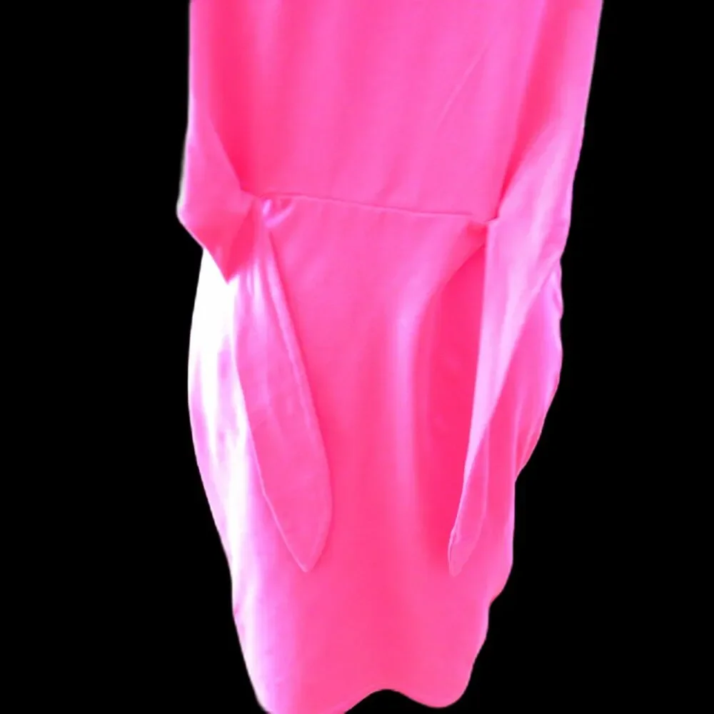 Express T-Shirt Mini Dress Tie Waist Fuchsia Pink Small EUC - Picture 5 of 8